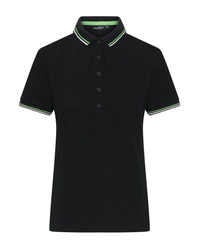 Ladies' Polo Black/white/lime-green