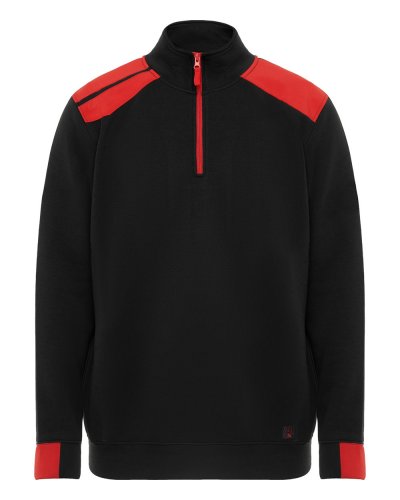 Felpa mezza zip Maverick Nero/Rosso