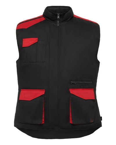 Gilet da lavoro multitasche Armada Nero/Rosso