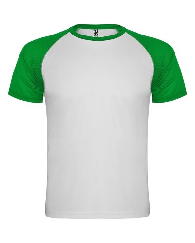T shirt sportiva Indianapolis Bianco/Verde felce