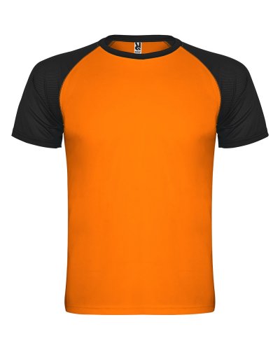 T shirt sportiva Indianapolis Arancione Fluo/Nero