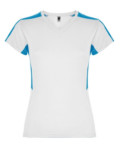 T-shirt tecnica Suzuka Bianco/Turchese