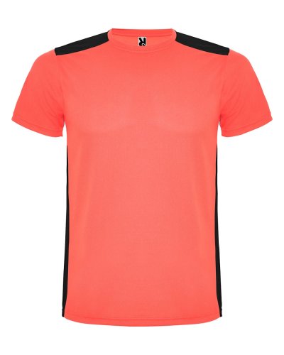 T-shirt tecnica maniche corte Detroit Corallo fluo / Nero