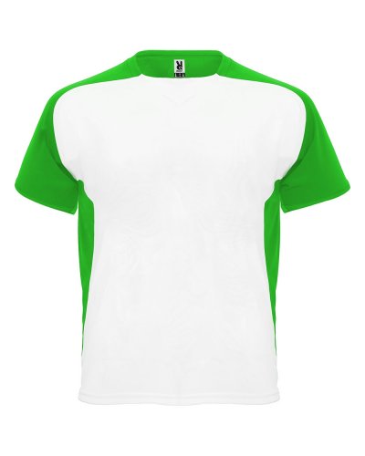 T-shirt tecnica maniche corte Bugatti Bianco/Verde felce