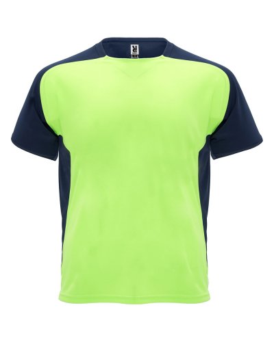 T-shirt tecnica maniche corte Bugatti Verde Fluo / Blu Navy