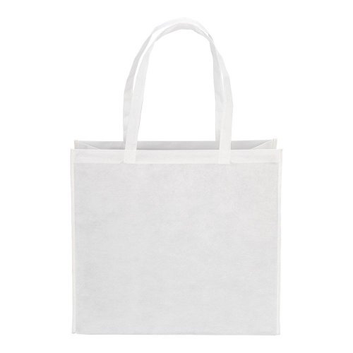 Shopper bianca R-PET 80g manici lunghi 65cm 45x40x18cm 100g