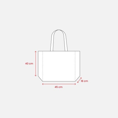 Shopper bianca R-PET 80g manici lunghi 65cm 45x40x18cm 100g
