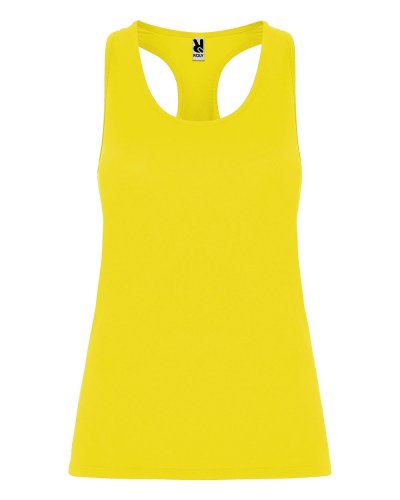 Canotta sportiva con spalline incrociate Aida Giallo Fluo