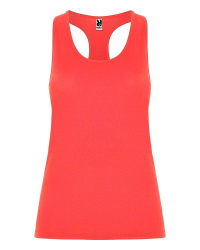 Canotta sportiva con spalline incrociate Aida Corallo Fluo