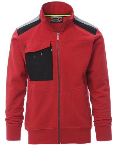 Felpa Da Uomo Zip Intera Work 2.0 Rosso