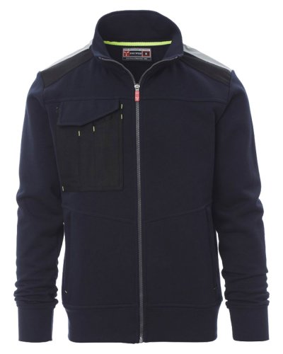 Felpa Da Uomo Zip Intera Work 2.0 Blu Navy