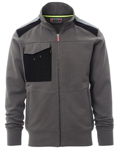 Felpa Da Uomo Zip Intera Work 2.0 Grigio Smoke