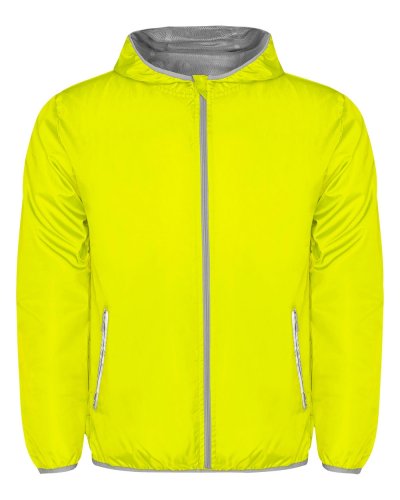 Giacca a vento con cappuccio Angelo Giallo Fluo