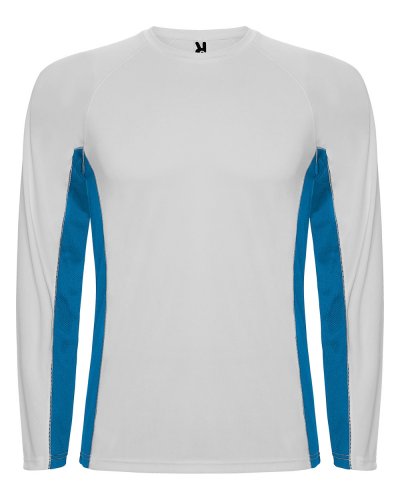 T-shirt tecnica maniche lunghe Shanghai Bianco/Royal