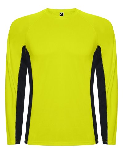 T-shirt tecnica maniche lunghe Shanghai Giallo Fluo / Nero
