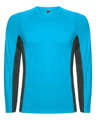 T-shirt tecnica maniche lunghe Shanghai Turchese /Piombo Scuro