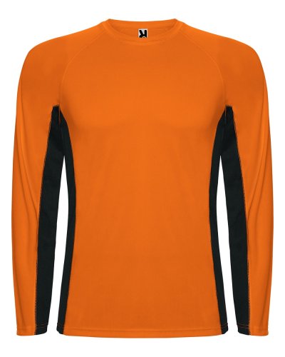 T-shirt tecnica maniche lunghe Shanghai Arancione Fluo/Nero