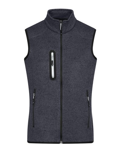 Men's Knitted Fleece Vest Dark Grey Melange / Silver