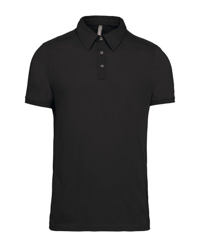 Polo jersey uomo manica corta Black