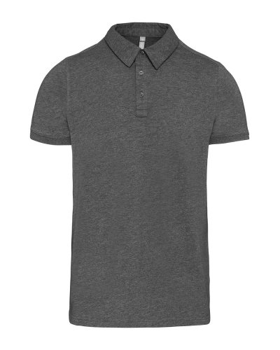 Polo jersey uomo manica corta Grey Heather