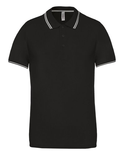 Polo uomo manica corta Black / Light Grey / White