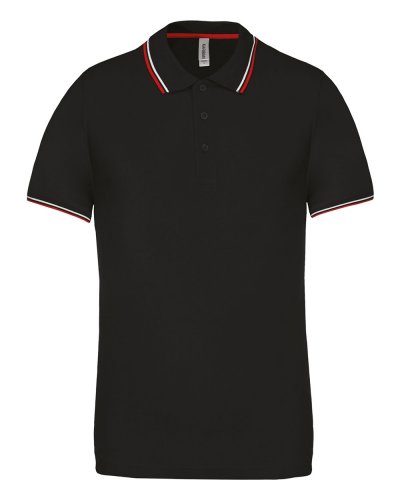 Polo uomo manica corta Black / Red / White