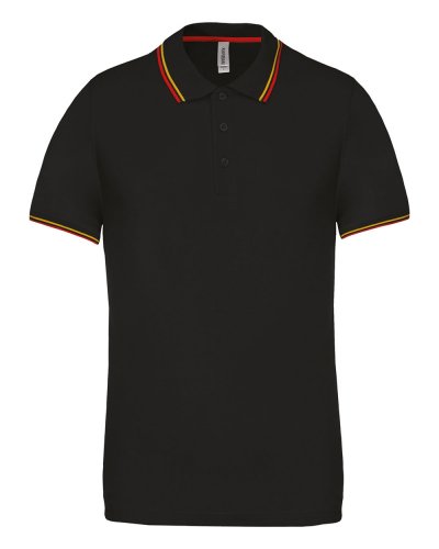 Polo uomo manica corta Black / Red / Yellow