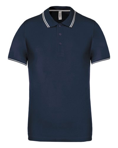 Polo uomo manica corta Navy / Light Grey / White