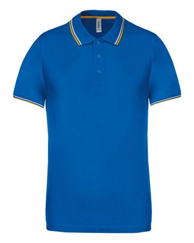 Polo uomo manica corta Light royal /Yellow/White