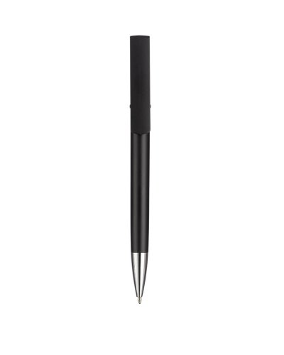 Penna twist in plastica con fusto metallizzato Nero