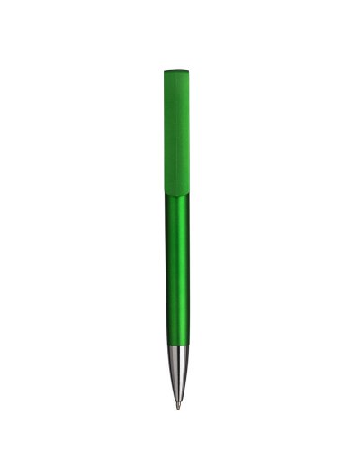 Penna twist in plastica con fusto metallizzato Verde