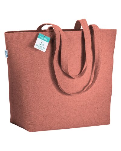 Shopper con soffietto in cotone riciclato Rosso