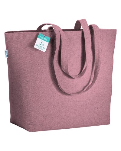 Shopper con soffietto in cotone riciclato Rosa