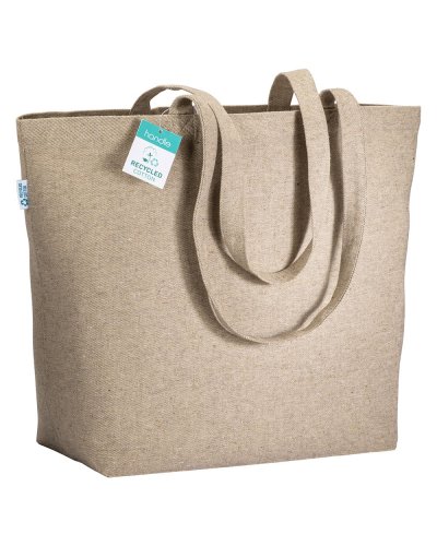 Shopper con soffietto in cotone riciclato Naturale