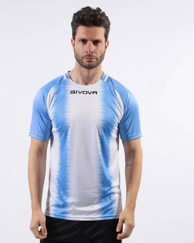 Maglia da calcio Shirt Stripe Celeste/Bianco
