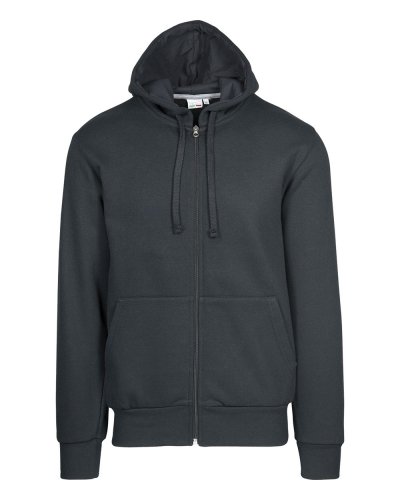 Felpa French Terry con cappuccio zip lunga Nero