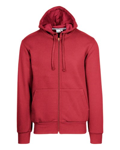 Felpa French Terry con cappuccio zip lunga Rosso Sport
