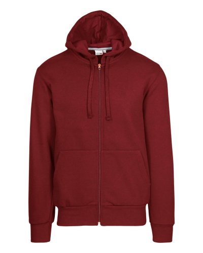 Felpa French Terry con cappuccio zip lunga Bordeaux Sport