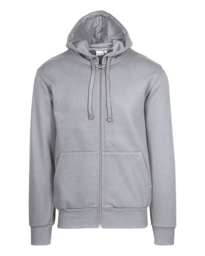 Felpa French Terry con cappuccio zip lunga Cenere