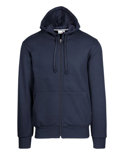 Felpa French Terry con cappuccio zip lunga Blu
