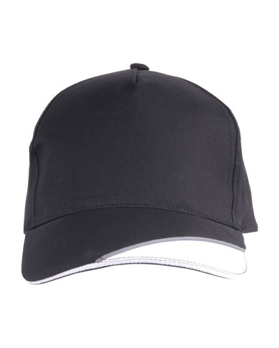 Cappellino in cotone 5 pannelli Nero