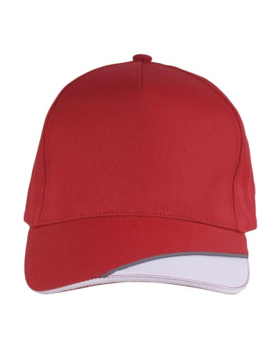 Cappellino in cotone 5 pannelli Rosso