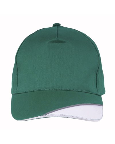 Cappellino in cotone 5 pannelli Verde