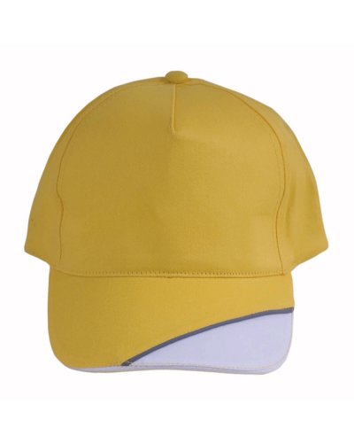 Cappellino in cotone 5 pannelli Giallo