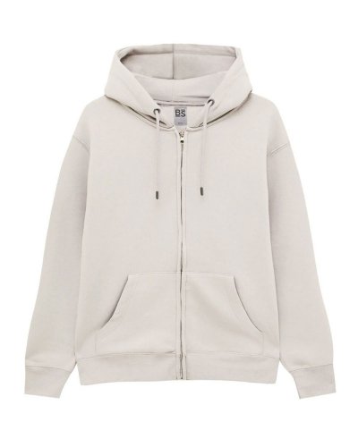 Felpa con cappuccio e zip in french terry Berry Off White