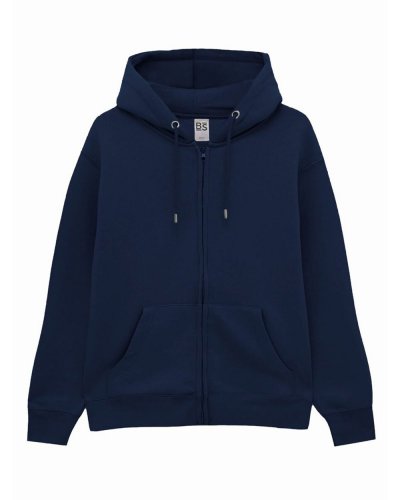 Felpa con cappuccio e zip in french terry Berry Navy