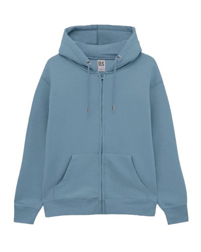Felpa con cappuccio e zip in french terry Berry Mineral Blue