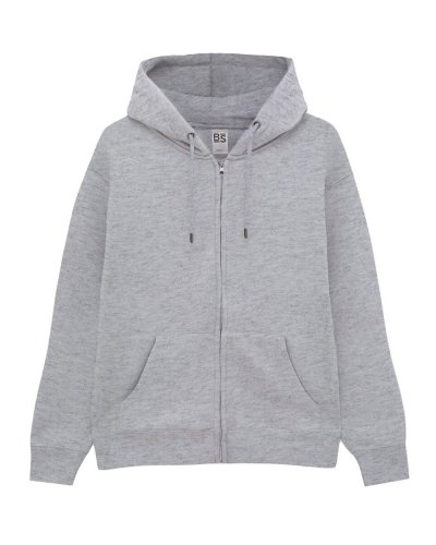 Felpa con cappuccio e zip in french terry Berry Grey heather