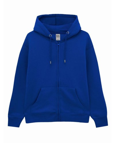 Felpa con cappuccio e zip in french terry Berry Royal blue