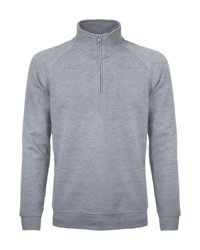 Felpa french terry con mezza zip Cube Grey heather